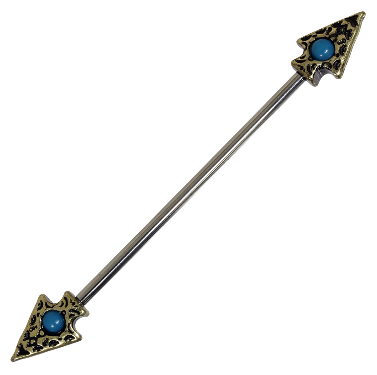 Industrial TRIBAL SPEAR - Ohrschmuck aus 316L Chirurgenstahl und Speerspitzen aus Messing