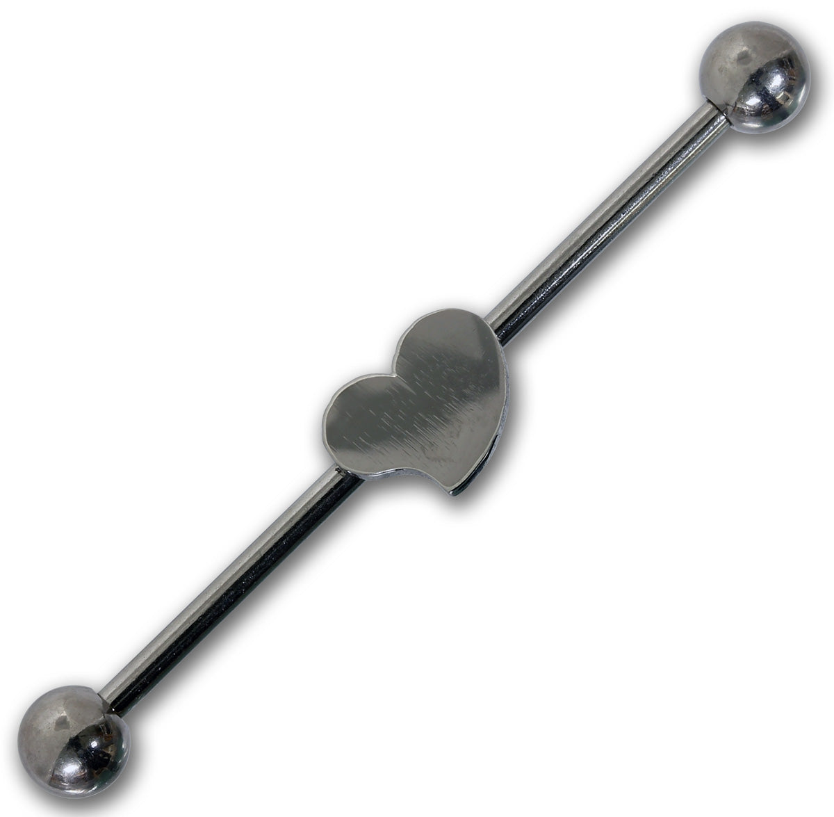 Industrial HERZ in silber - Ohrschmuck aus 316L Chirurgenstahl
