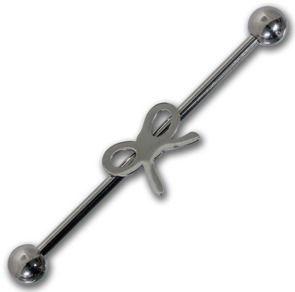 Industrial SCHLEIFE in silber - Ohrschmuck aus 316L Chirurgenstahl Ribbon