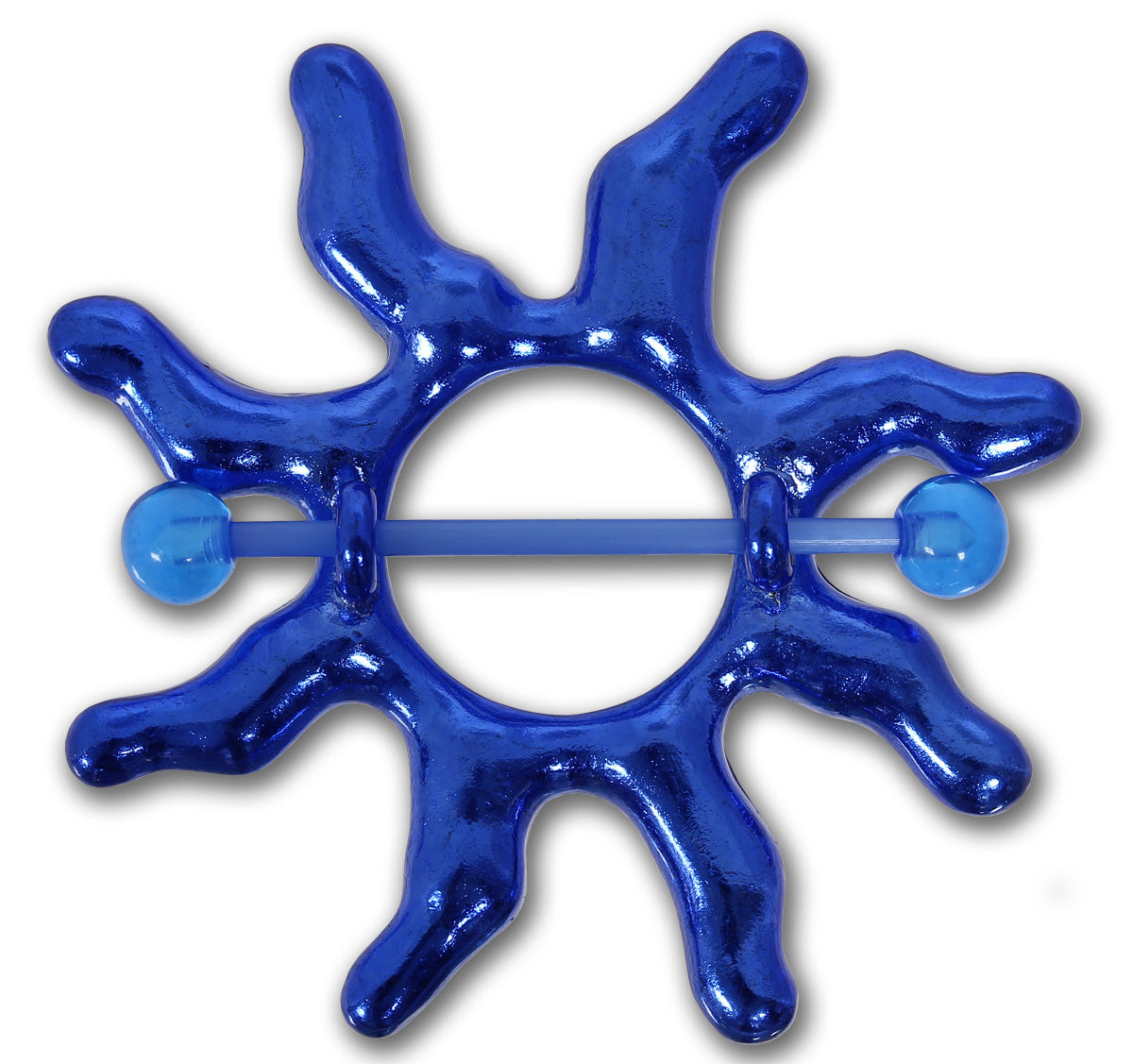 Brustwarzenpiercing BLUE SUN - 316L Chirurgenstahl - flexibler Stab - Nipple Shield