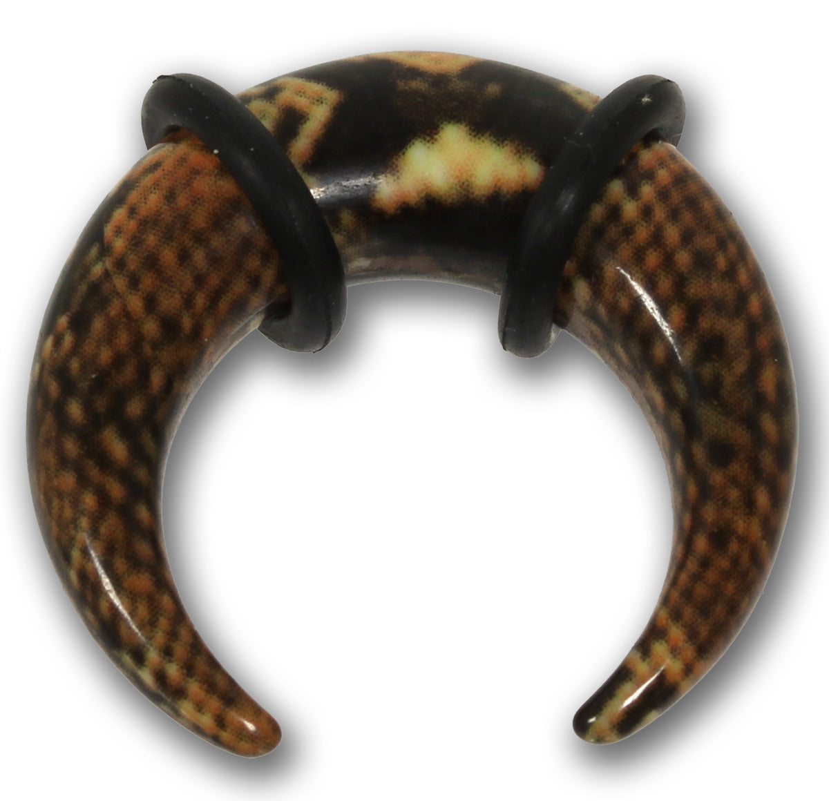 Dehnungshorn SNAKE SKIN - 3,0 - 10,0 mm aus orangem Acryl - Expander Taper