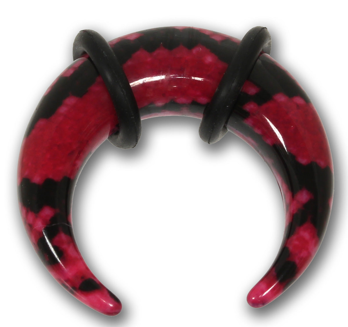 Dehnungshorn SNAKE SKIN - 3,0 - 10,0 mm aus pinkem Acryl - Expander Taper