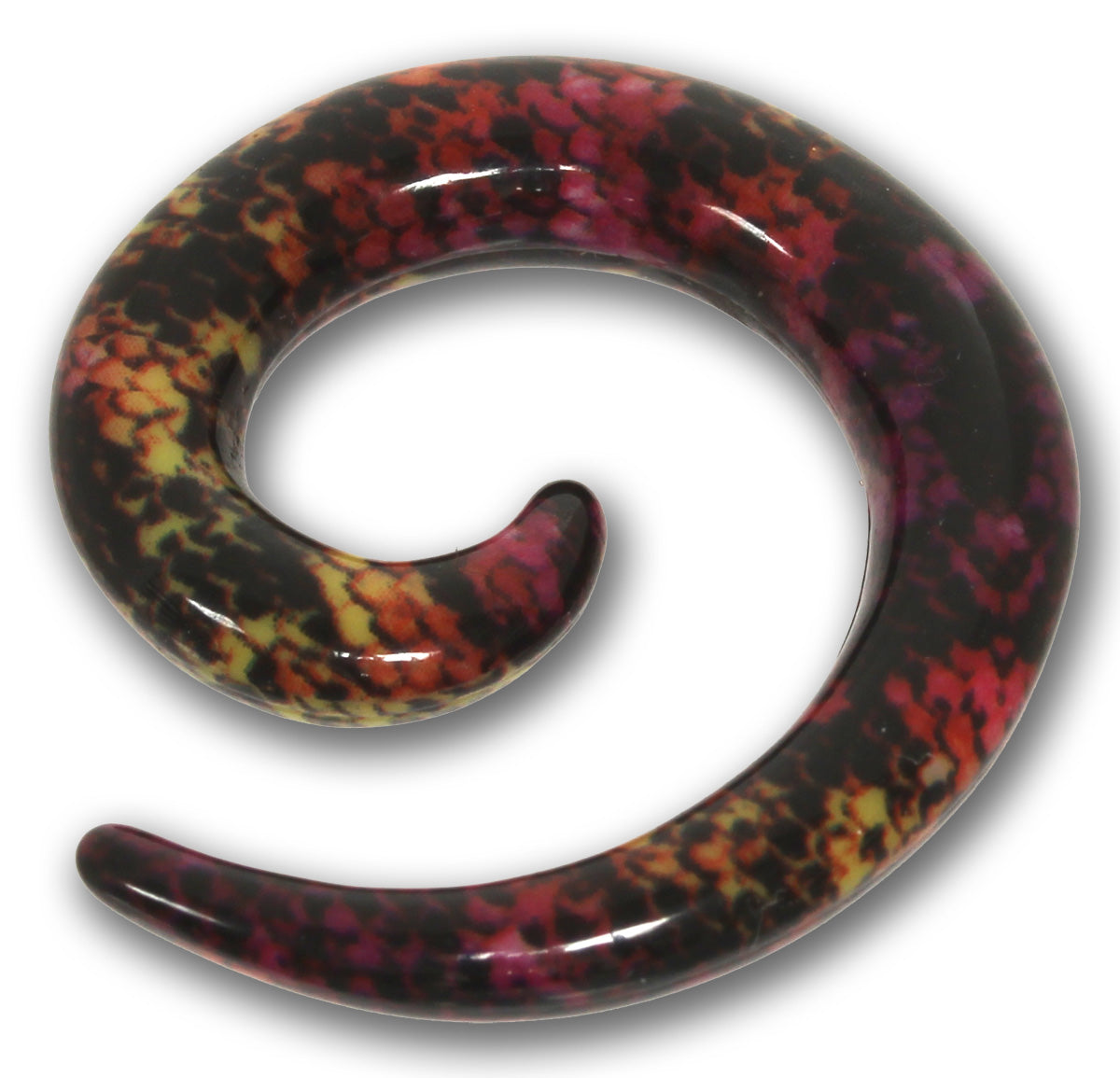 Dehnungsspirale SNAKE SKIN - 3,0 - 10,0 mm aus buntem Acryl - Expander Taper