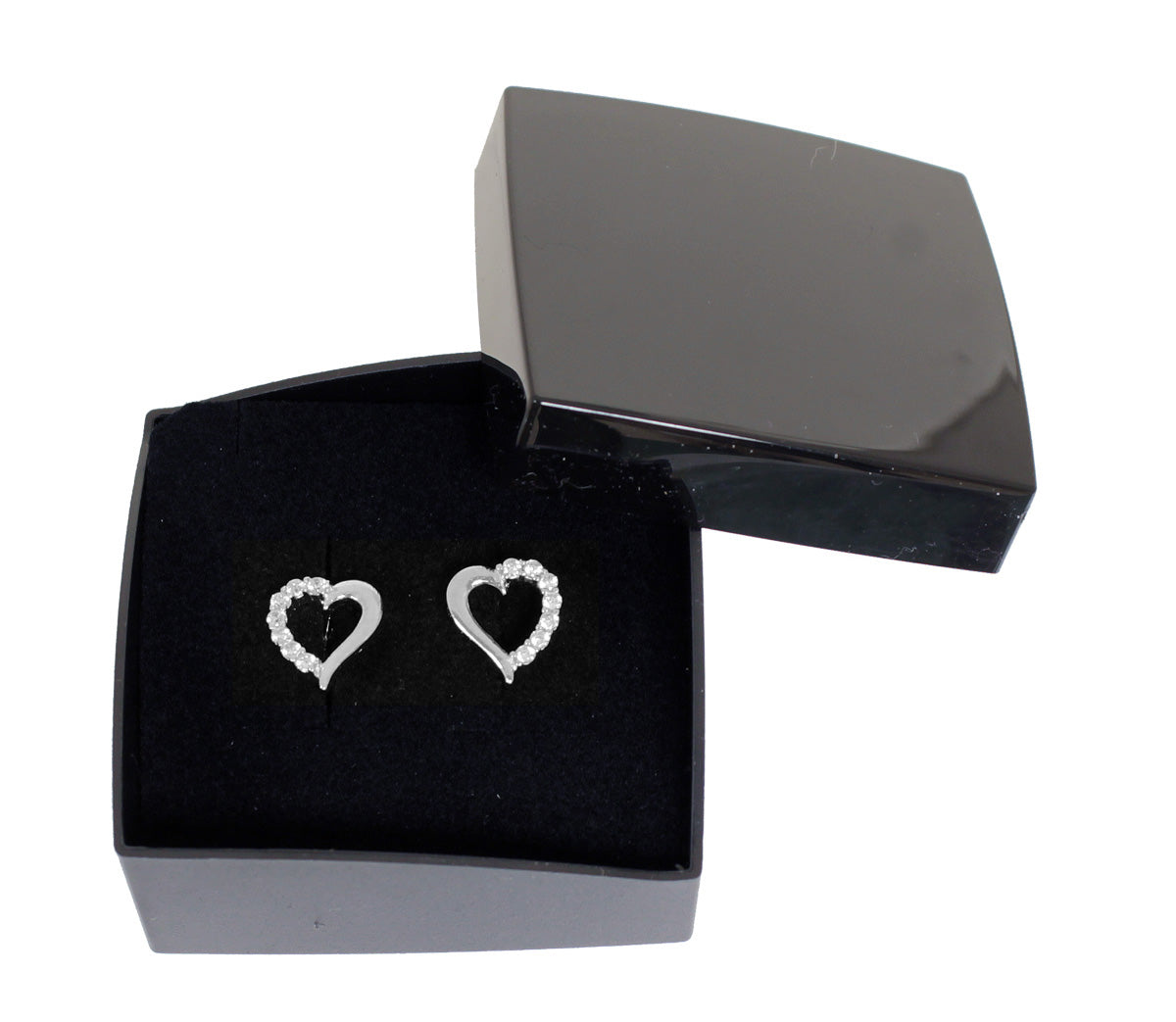 1 Paar Ohrstecker SILVER HEART - .925er Sterling Silber - Ohrschmuck für normale Ohrlöcher