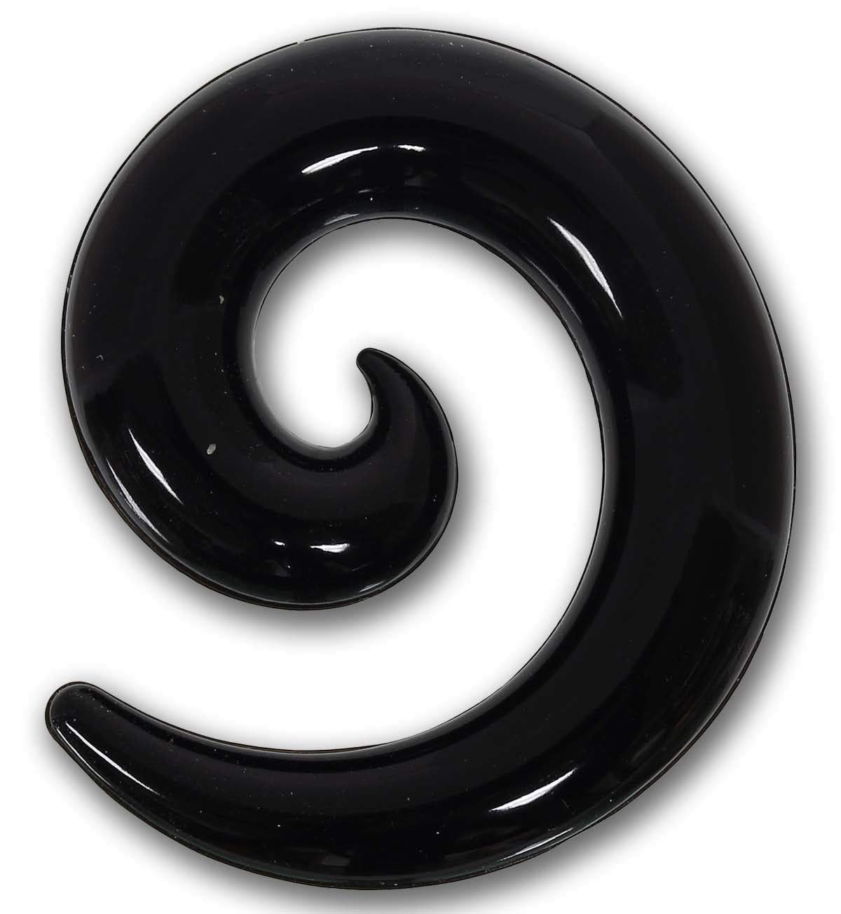 Dehnungsspirale - 3,0 - 8,0 mm aus schwarzem Silikon - Expander Taper