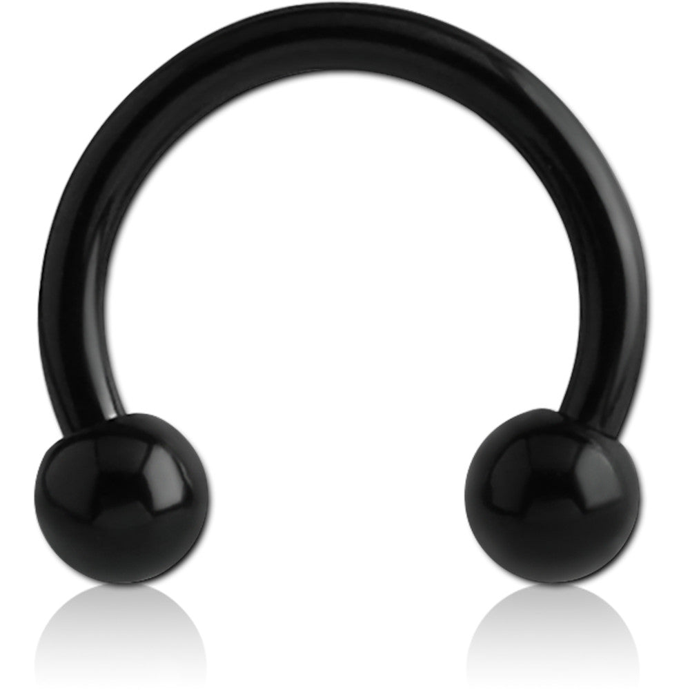 Hufeisen 1,6 mm - 316L Chirurgenstahl in Schwarz mit Kugeln - Horseshoe