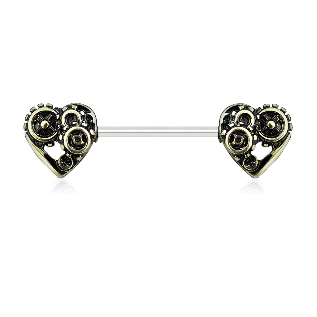 Brustwarzenpiercing STEAMPUNK HEART - 316L Chirurgenstahl - hochglanzpoliert - Nipple Shield