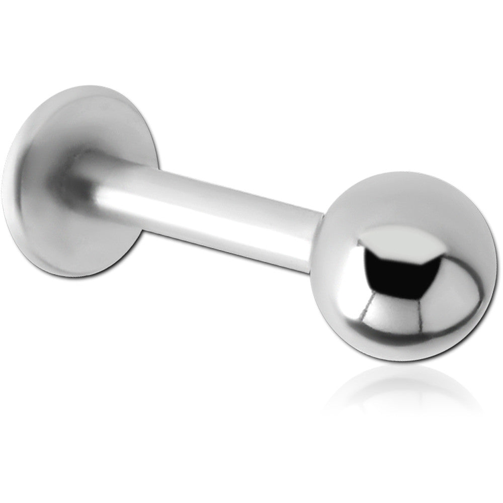 Labret 1,6 mm - ASTM F136 Titan in Silber mit Kugel - Piercing