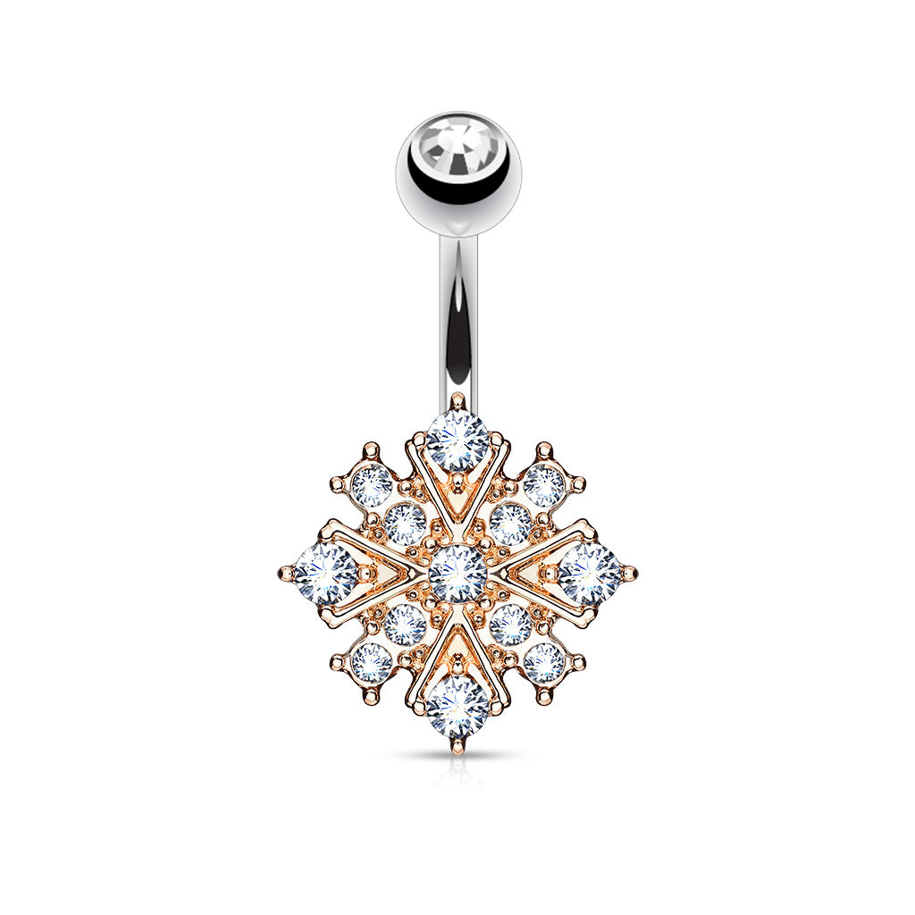 Bauchnabelpiercing STARBURST - STERNSCHNUPPE aus 316L Chirurgenstahl - Navel Piercing
