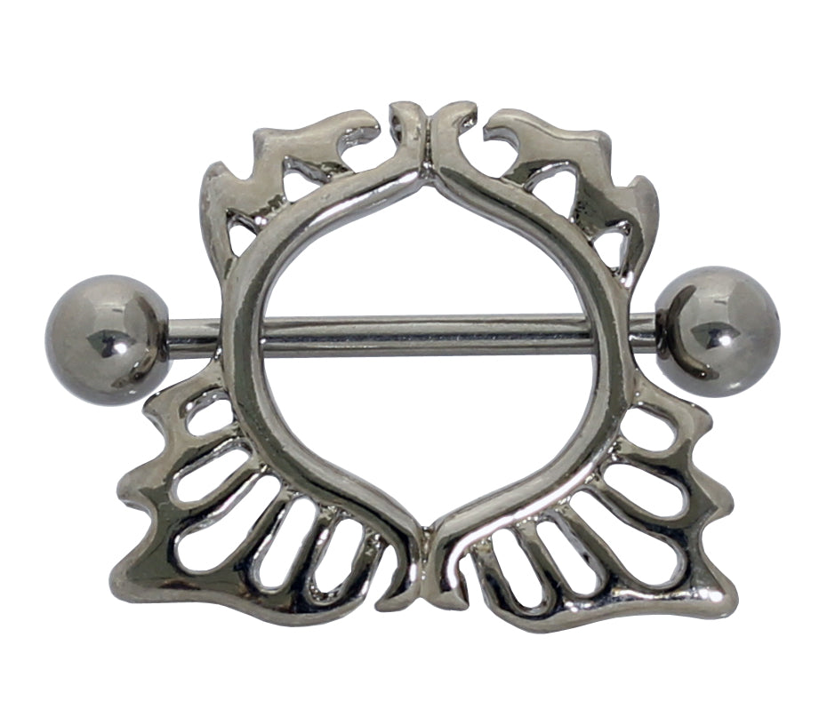 Brustwarzenpiercing ORNAMENT (3) - 316L Chirurgenstahl - hochglanzpoliert - Nipple Shield