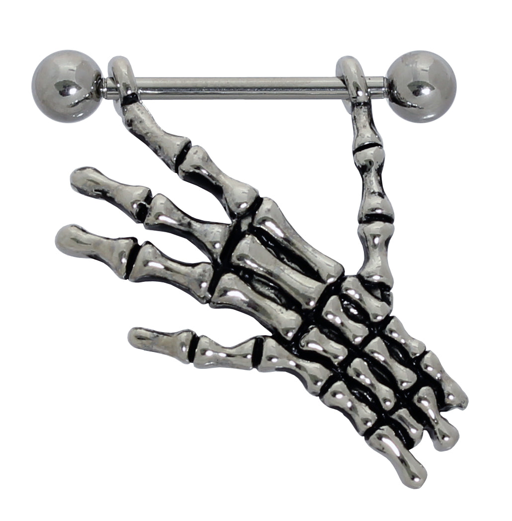 Brustwarzenpiercing SKELETT HAND - 316L Chirurgenstahl - hochglanzpoliert - Nipple Shield