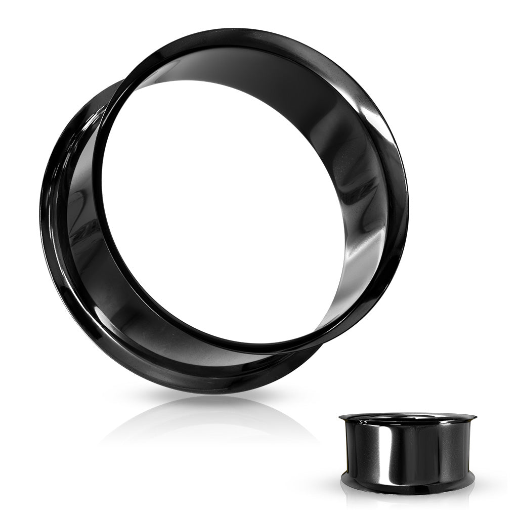 Double Flared Flesh Tunnel BLACK 2,5 - 25,0 mm - 316L Chirurgenstahl - Ohrschmuck
