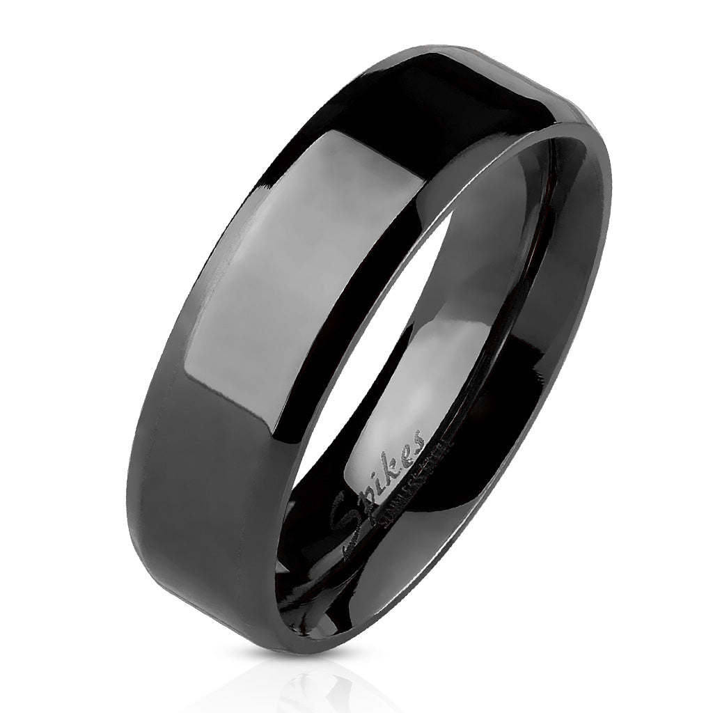 Ring SCHWARZ 6 mm - Edelstahl in Schwarz - Fingerring in verschiedenen Größen