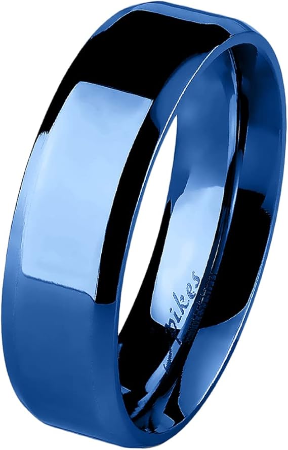 Ring BLAU 6 mm - Edelstahl in Blau - Fingerring in verschiedenen Größen