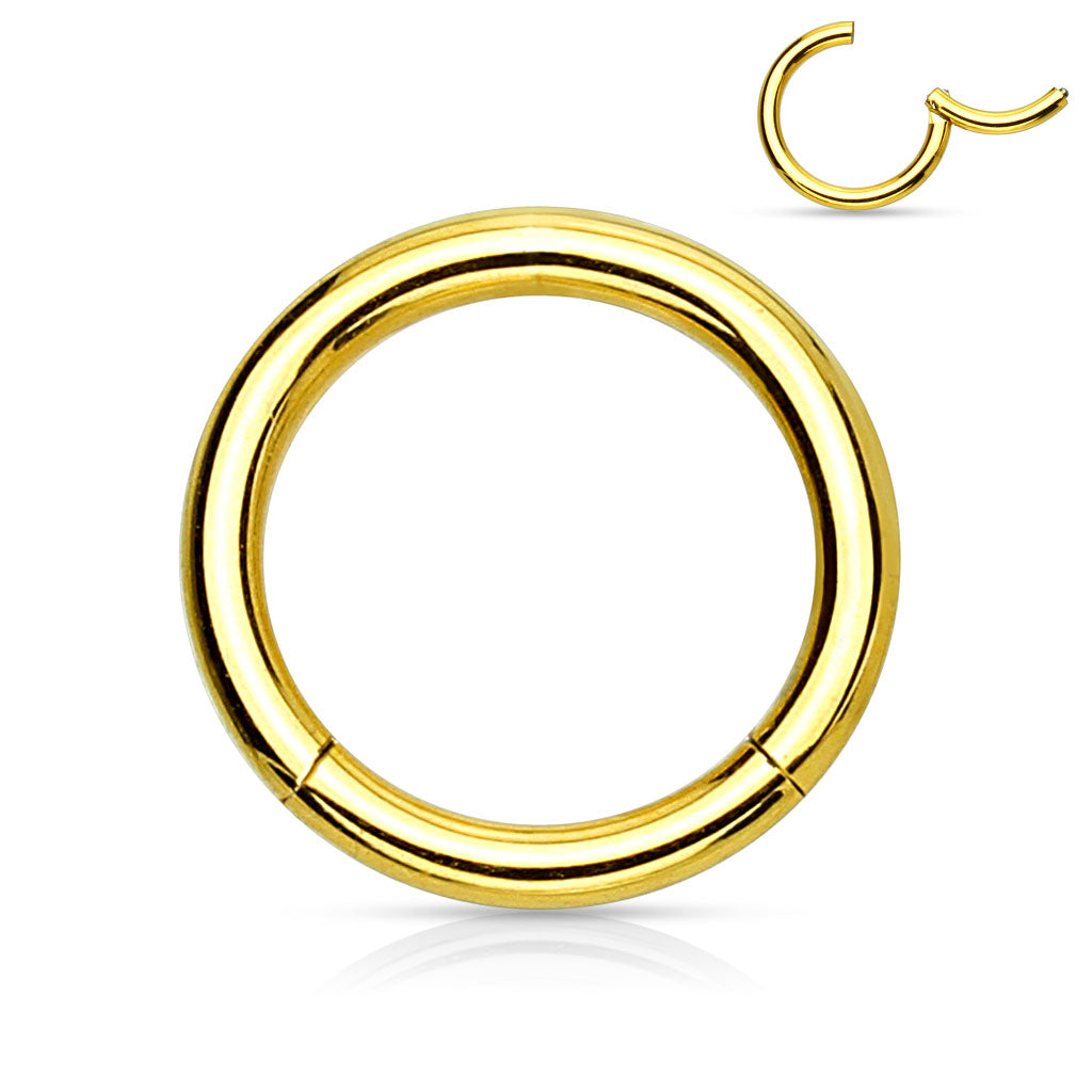 Segmentring GOLD mit Scharnier - 1,2 mm aus 316L Chirurgenstahl - Smooth Closure Ring
