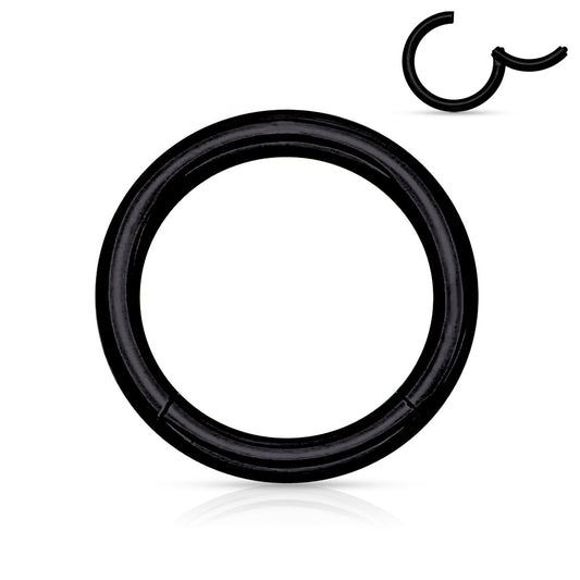 Segmentring SCHWARZ mit Scharnier - 1,2 mm aus 316L Chirurgenstahl - Smooth Closure Ring