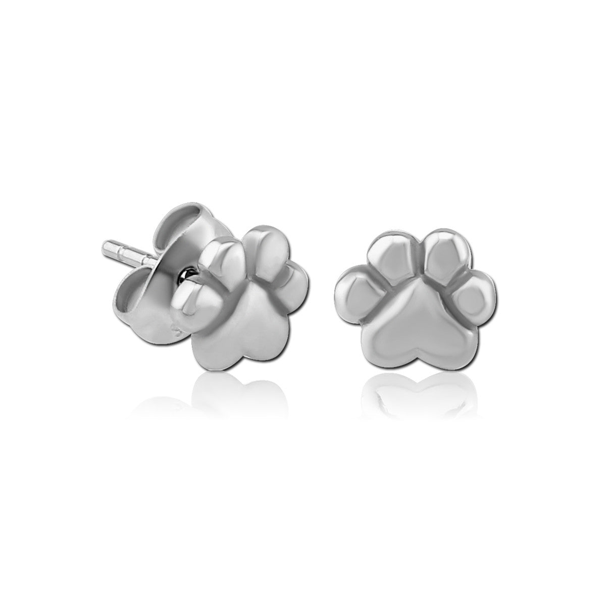 1 Paar Ohrstecker PAW - PFOTE - 316L Chirurgenstahl in Silber - Ohrschmuck für normale Ohrlöcher