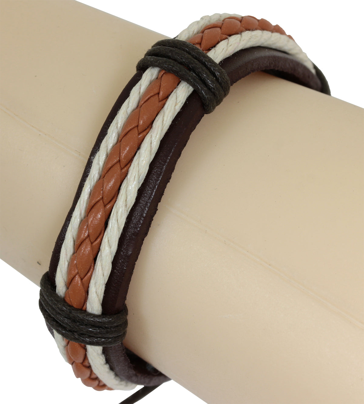 Armband BROWN ROPE - Leder in braun - mit gleitendem Knotenverschluß - Lederarmband