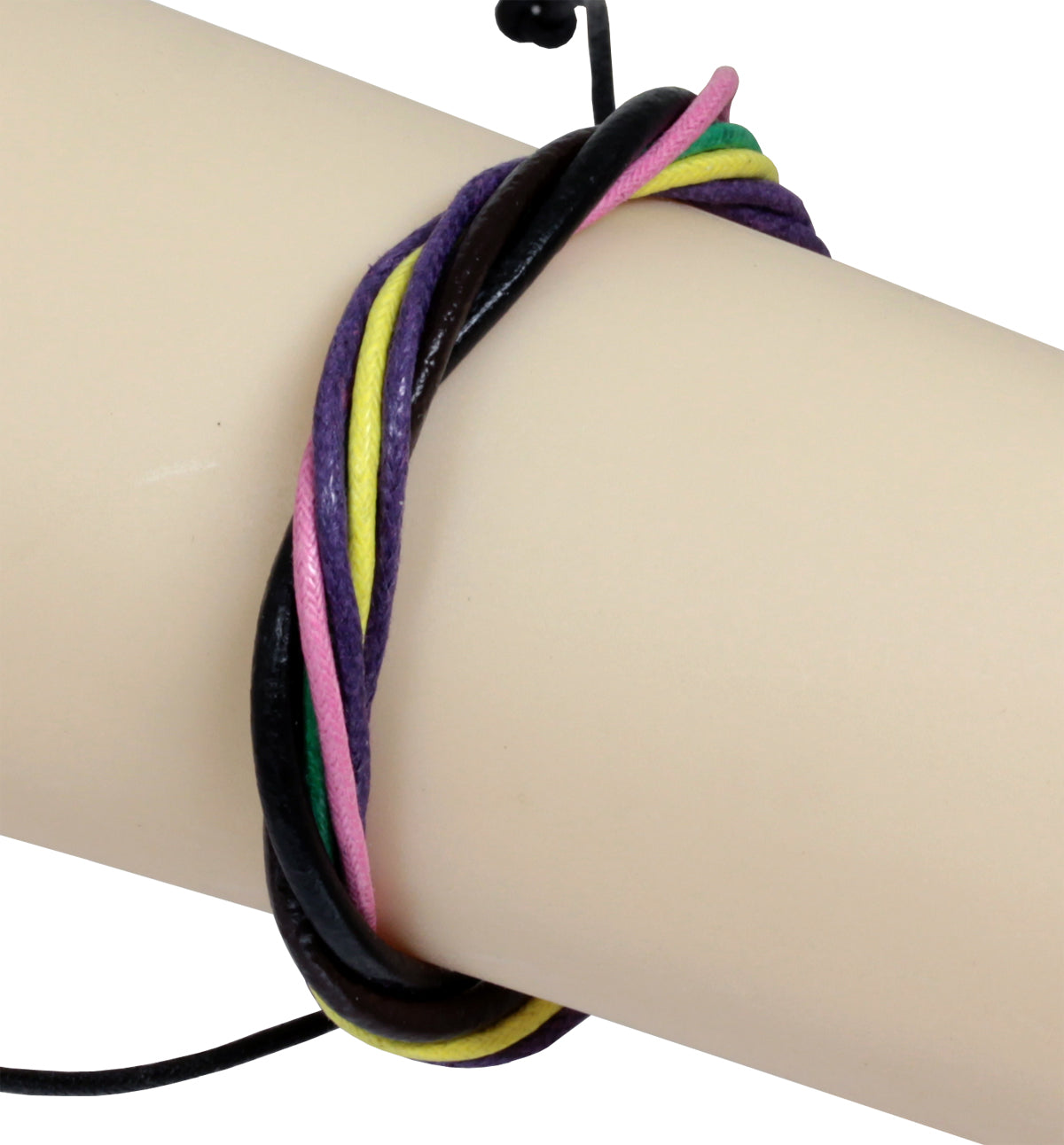 Armband - Leder in Bunt - mit gleitendem Knotenverschluß - Lederarmband