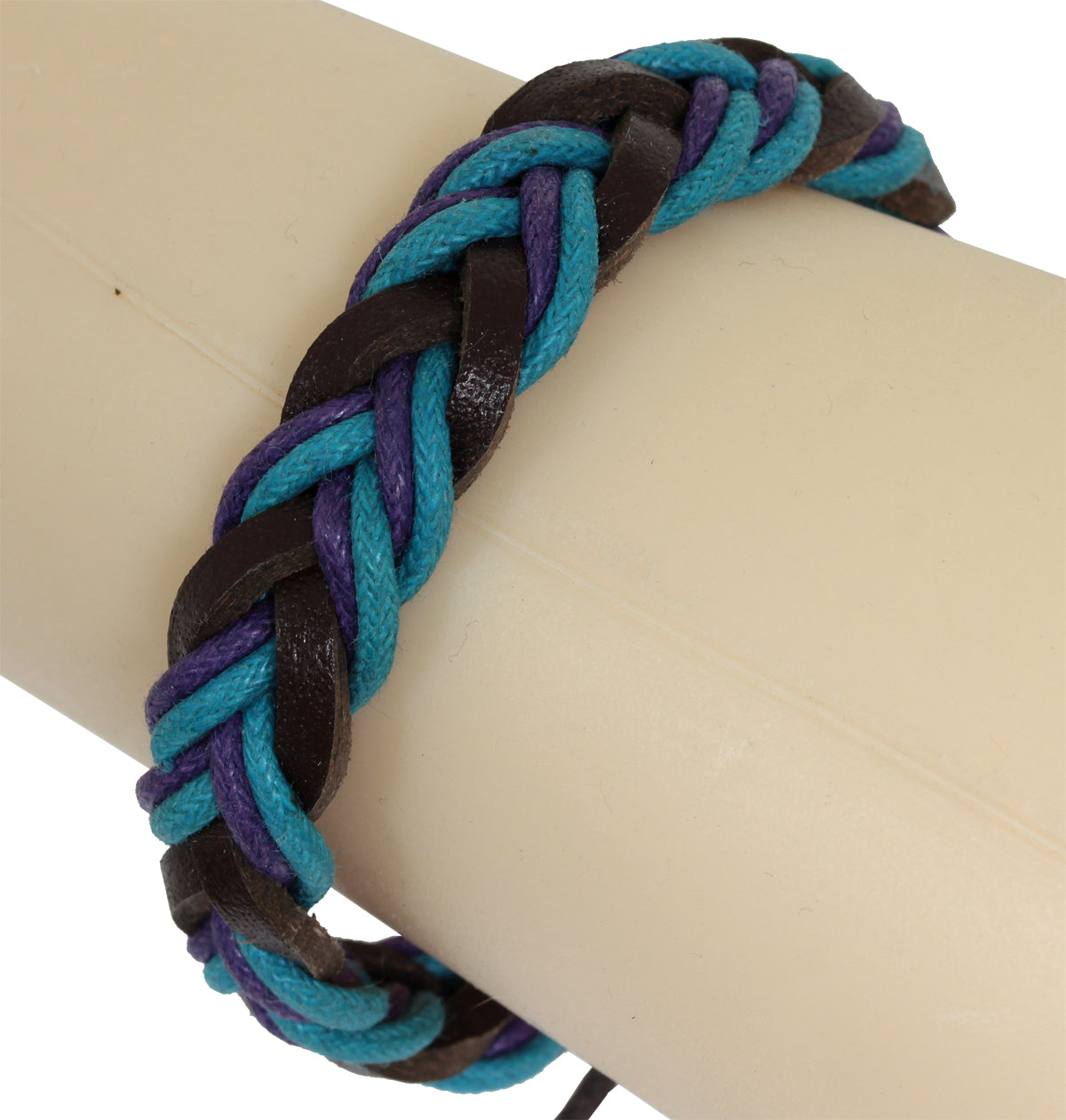 Armband BLAU & LILA - Leder in verschiedenen Farben - mit gleitendem Knotenverschluß - Lederarmband