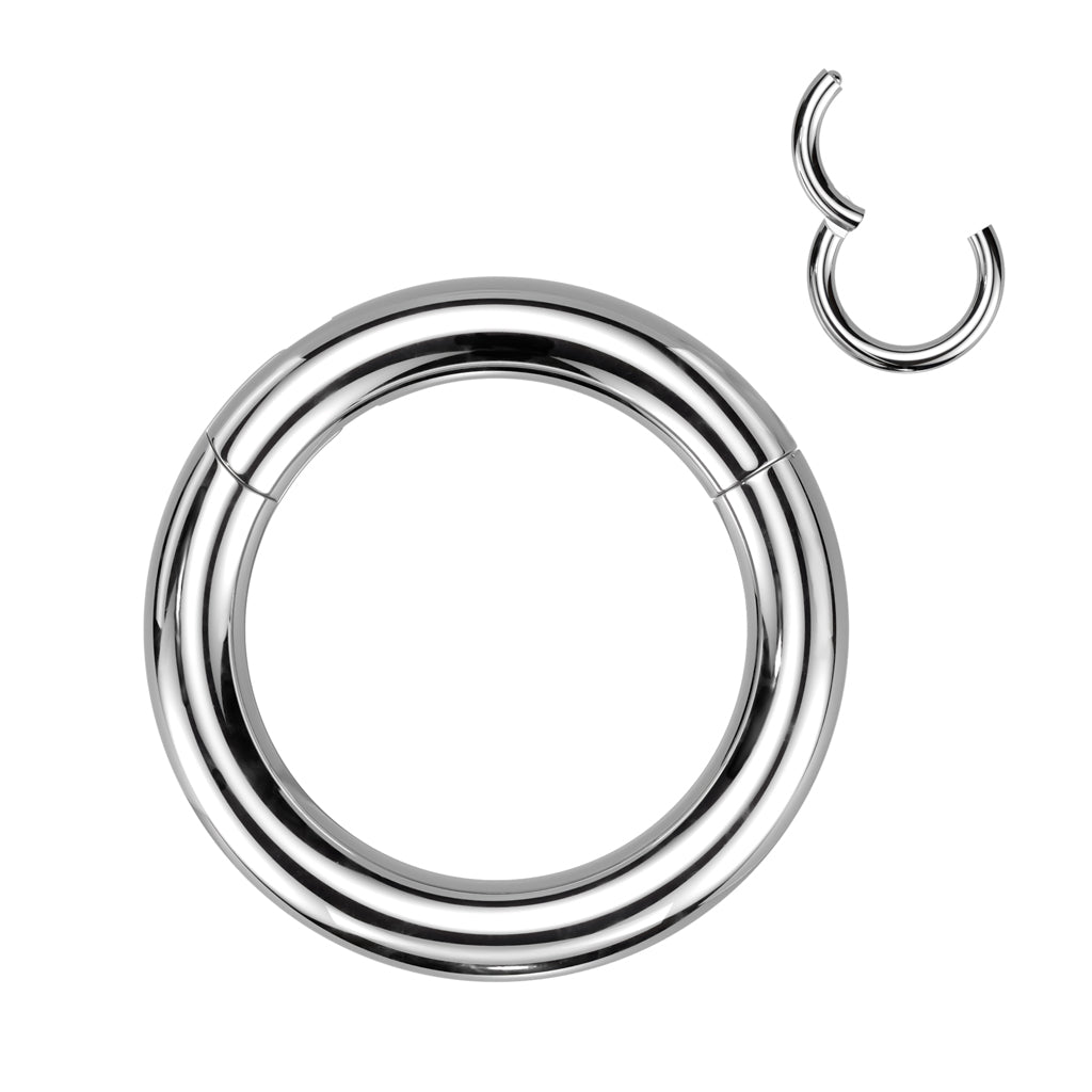 Segmentring SILBER mit Scharnier - 10,0 mm aus G23 Titan - Smooth Closure Ring