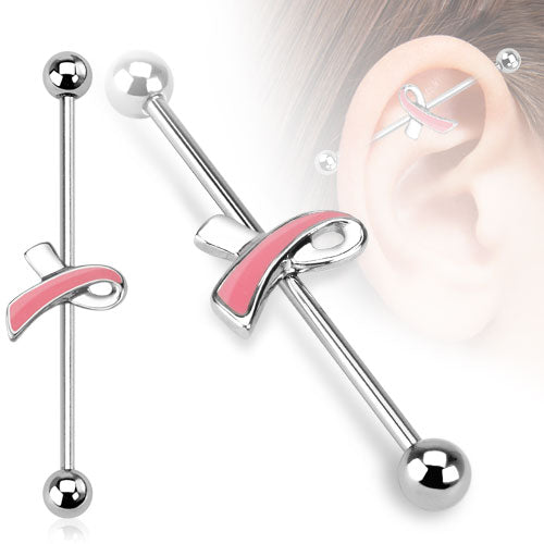 Industrial BRUSTKREBS SCHLEIFE - Ohrschmuck aus 316L Chirurgenstahl in silber
