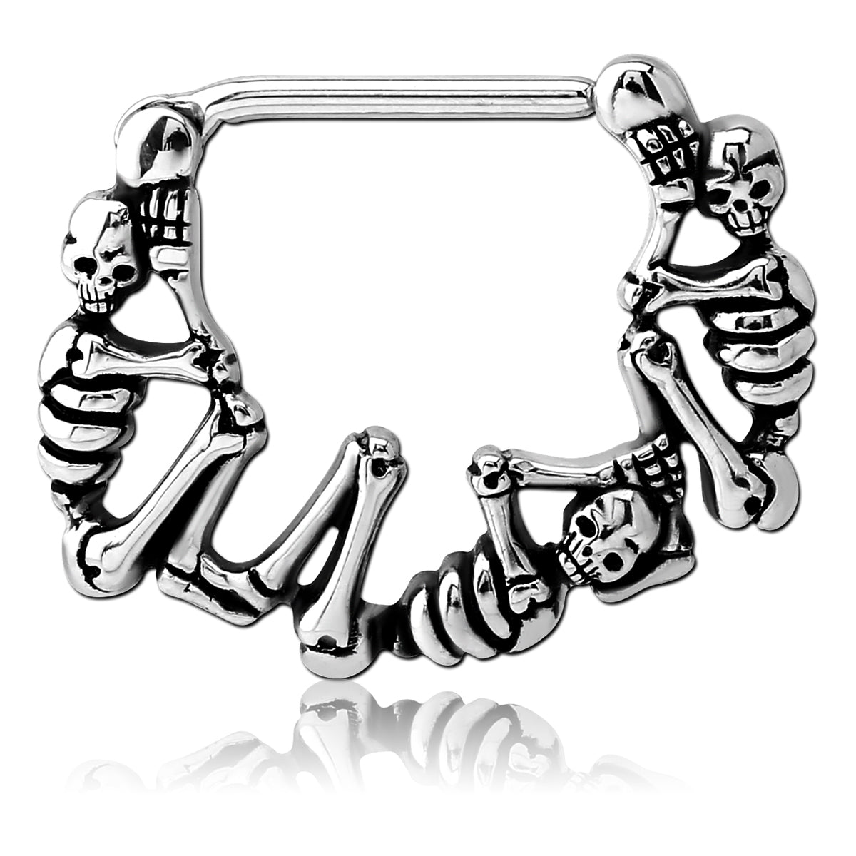 Brustwarzenpiercing SKELETTE - 316L Chirurgenstahl - Clicker - Nipple Shield