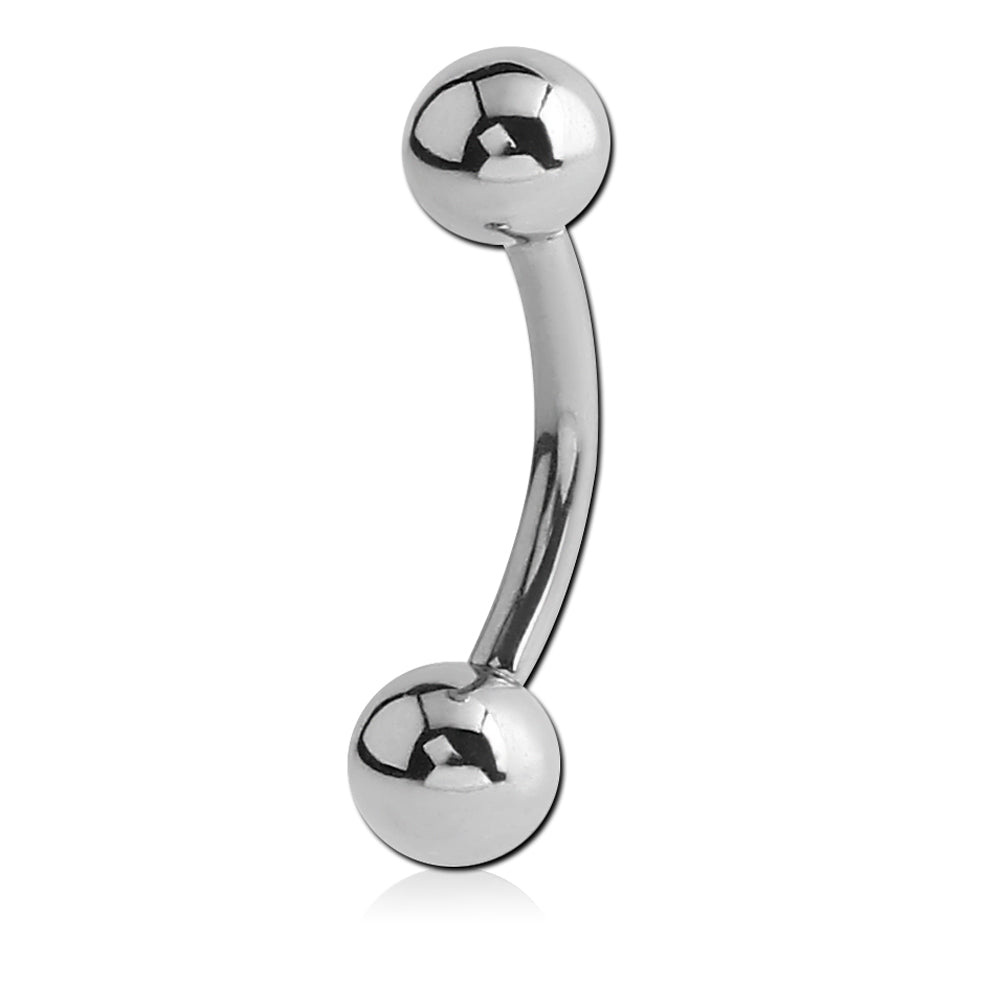 Banane 2,5 mm - 316L Chirurgenstahl in Silber mit Kugeln - Curved Barbell