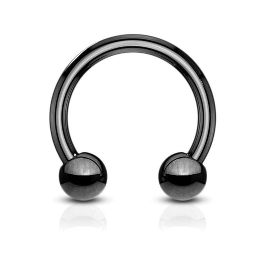 Hufeisen 2,5 mm - 316L Chirurgenstahl in Schwarz mit Kugeln - Horseshoe