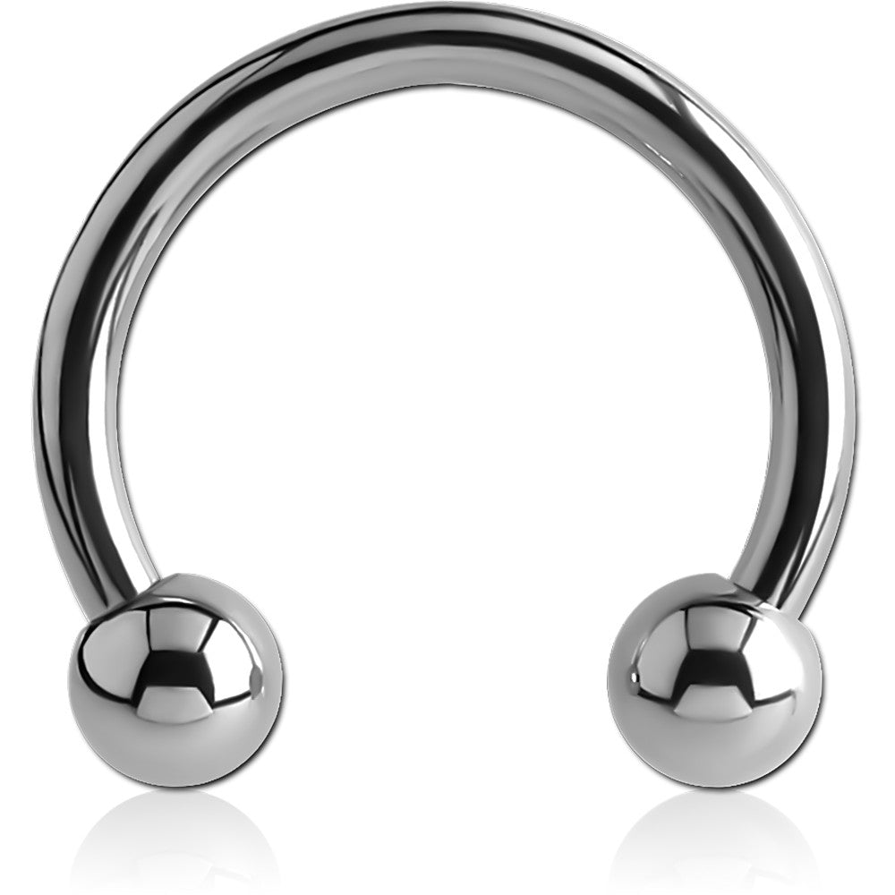 Hufeisen 1,0 mm - 316L Chirurgenstahl in Silber mit Kugeln - Horseshoe