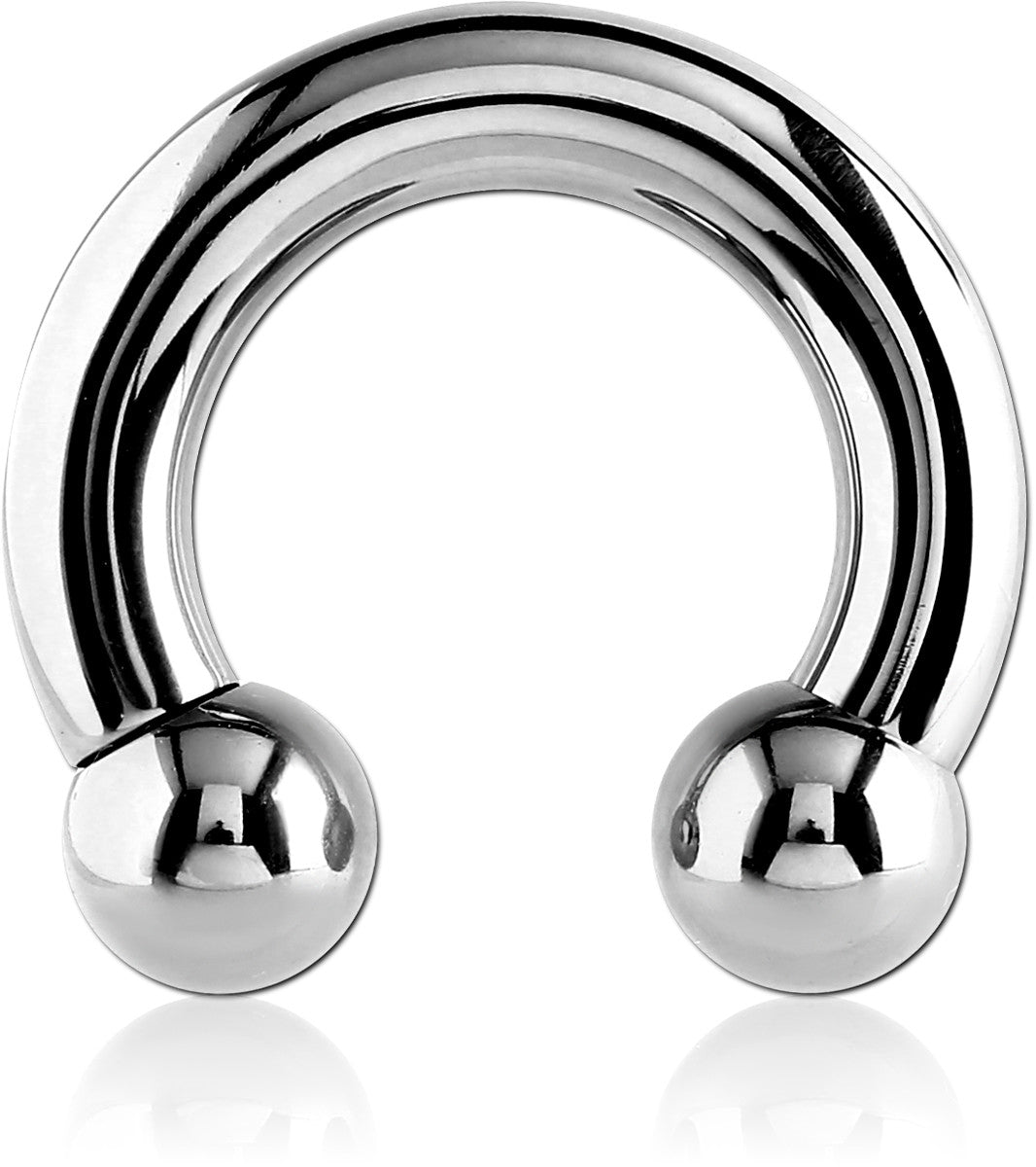Hufeisen 3,0 mm - G23 Titan in Silber mit Kugeln - Horseshoe
