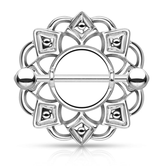 Brustwarzenpiercing TRIBAL (2) SILVER - 316L Chirurgenstahl - hochglanzpoliert - Nipple Shield
