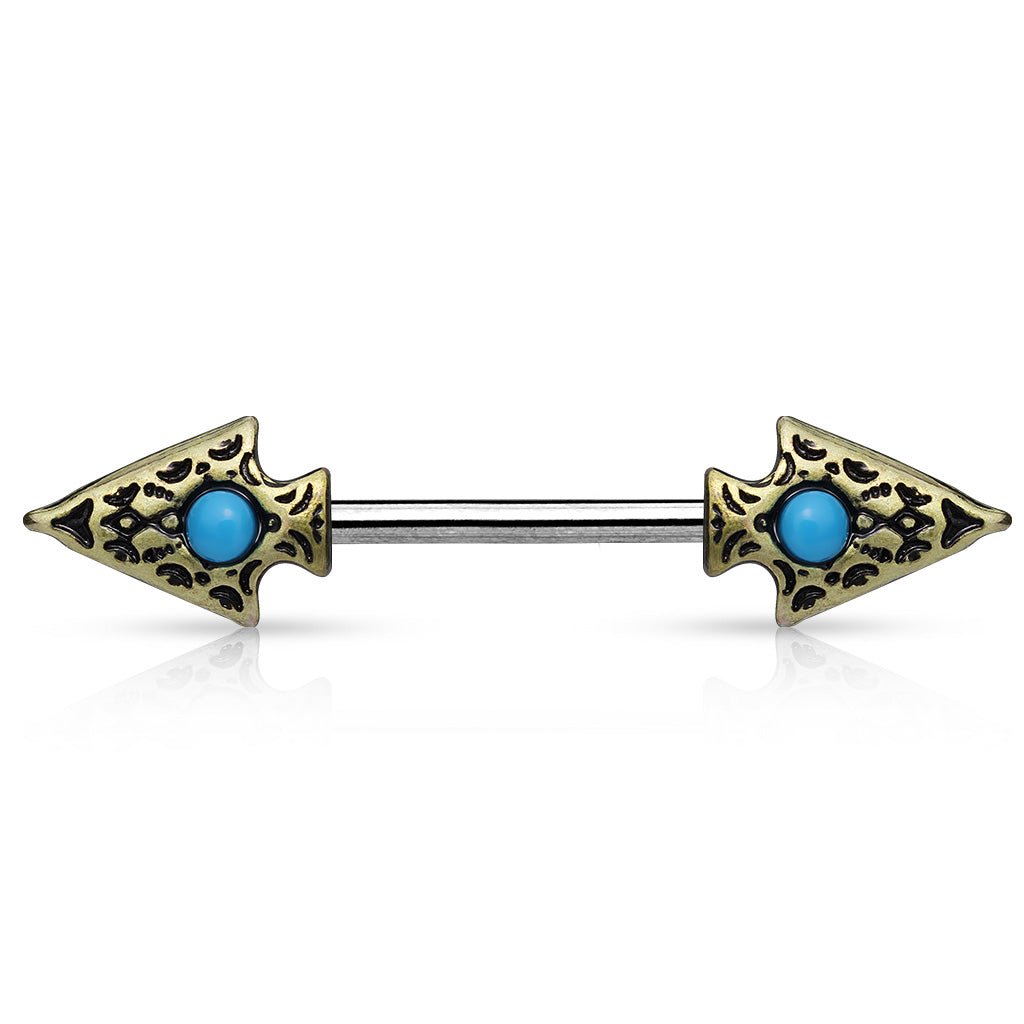 Brustwarzenpiercing TRIBAL SPEAR - 316L Chirurgenstahl - hochglanzpoliert - Nipple Shield