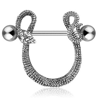 Brustwarzenpiercing SCHLANGE - 316L Chirurgenstahl - hochglanzpoliert - Nipple Shield
