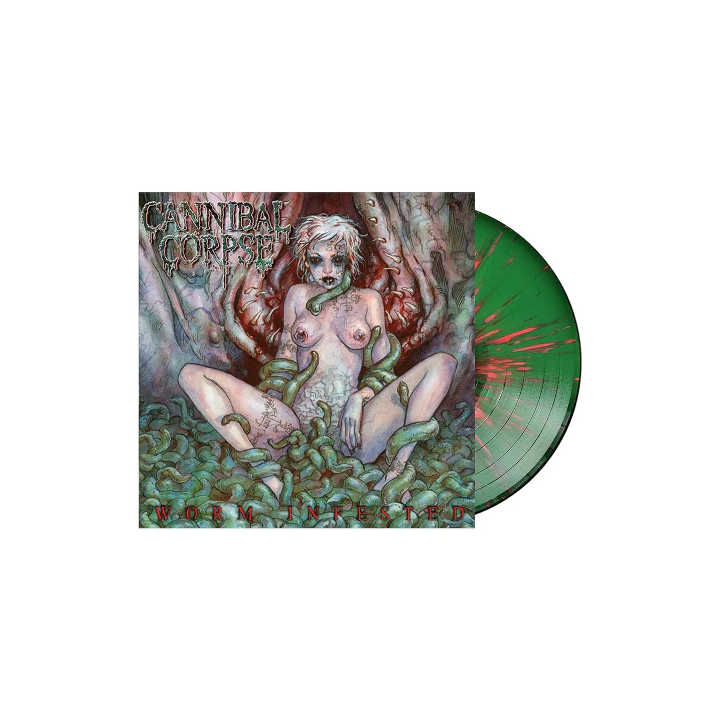 Cannibal Corpse - WORM INFESTED LP - Green/Red Splatter Vinyl - Schallplatte Record
