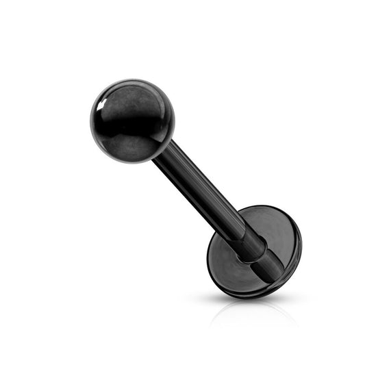 Labret 1,6 mm - 316L Chirurgenstahl in Schwarz mit Kugel - Piercing