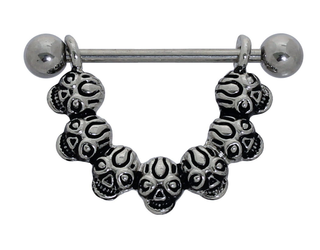 Brustwarzenpiercing SKULLS - 316L Chirurgenstahl - hochglanzpoliert - Nipple Shield