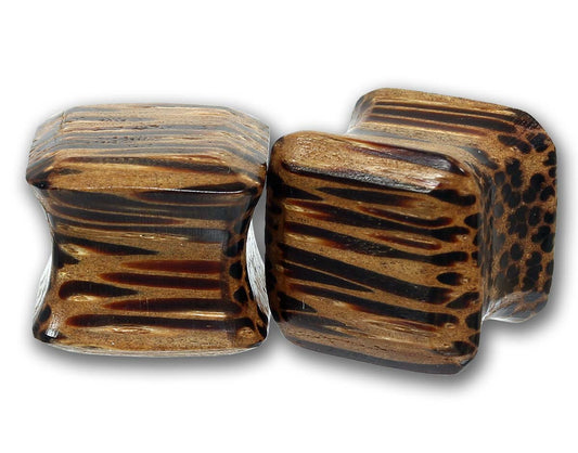 Double Flared Flesh Plug RECTANGLE  6,0 -25 mm - COCONUT WOOD - Ohrschmuck