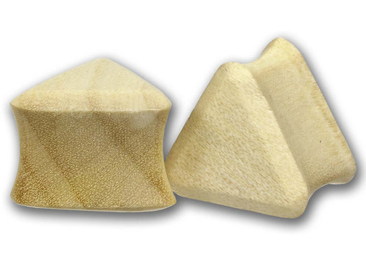 Double Flared Flesh Plug TRIANGLE  6,0 -25 mm - BLONDE CROCADILE WOOD - Ohrschmuck