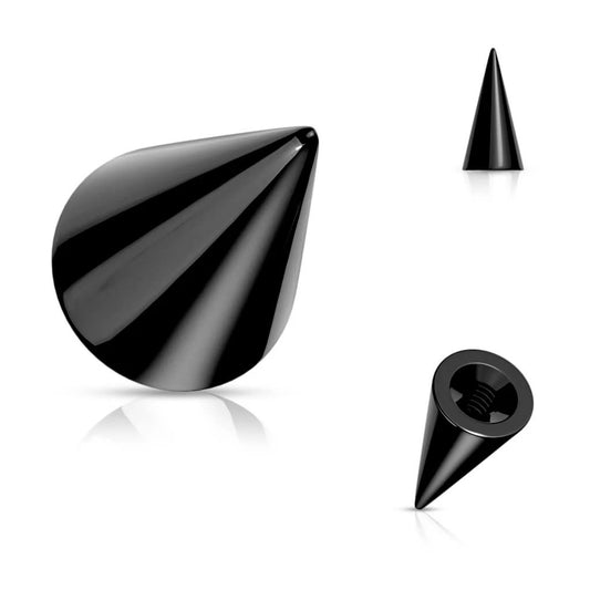 Ersatzspitze - 316L Chirurgenstahl in Schwarz mit 1,6 mm Gewinde - Spike