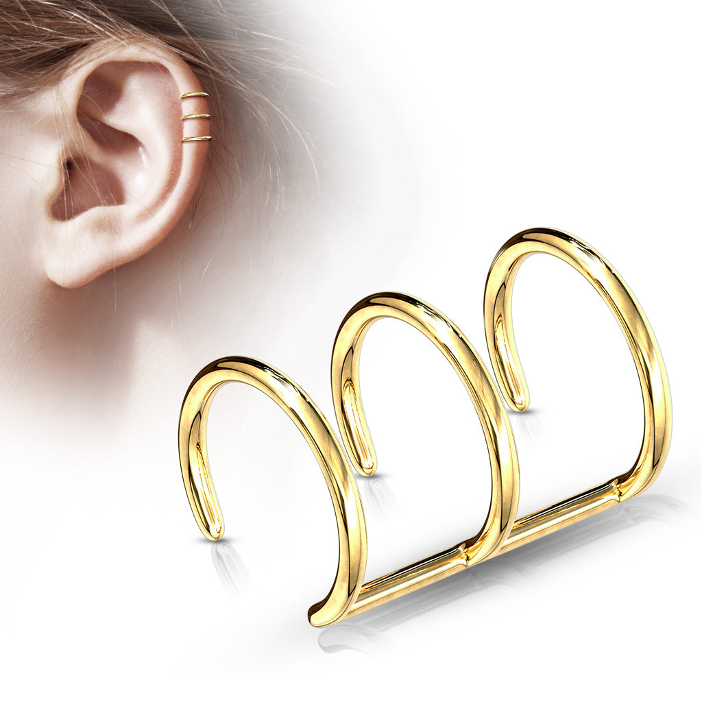 Ohrklemme TRIPLE CLOSURE RING - 316L Chirurgenstahl - Ohrklammer Non-Piercing